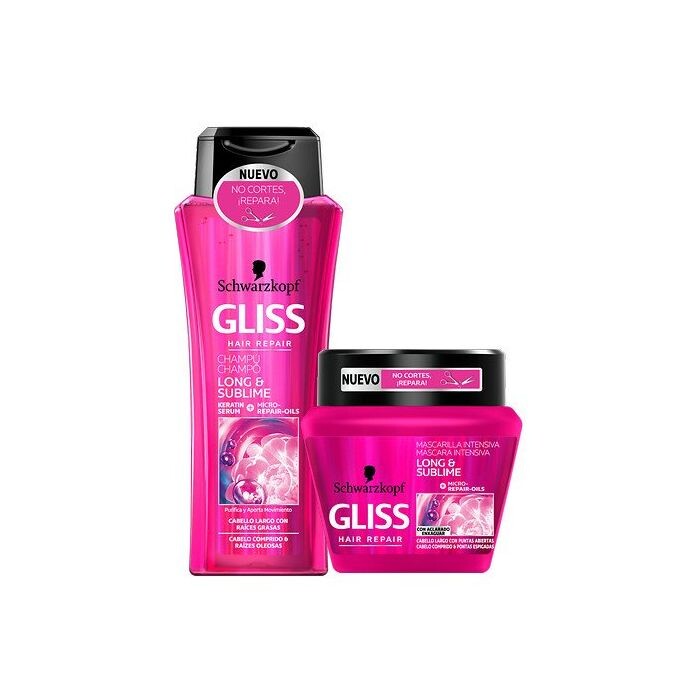 

Шампунь Long & Sublime Pack Champú y Mascarilla Gliss, 2 unidades