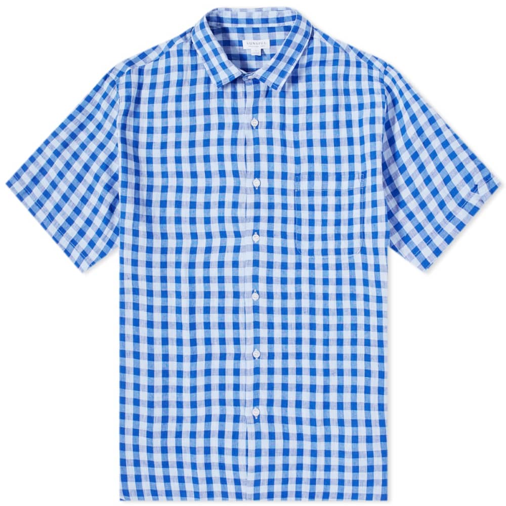 Льняная рубашка с коротким рукавом Sunspel льняная рубашка с коротким рукавом sunspel