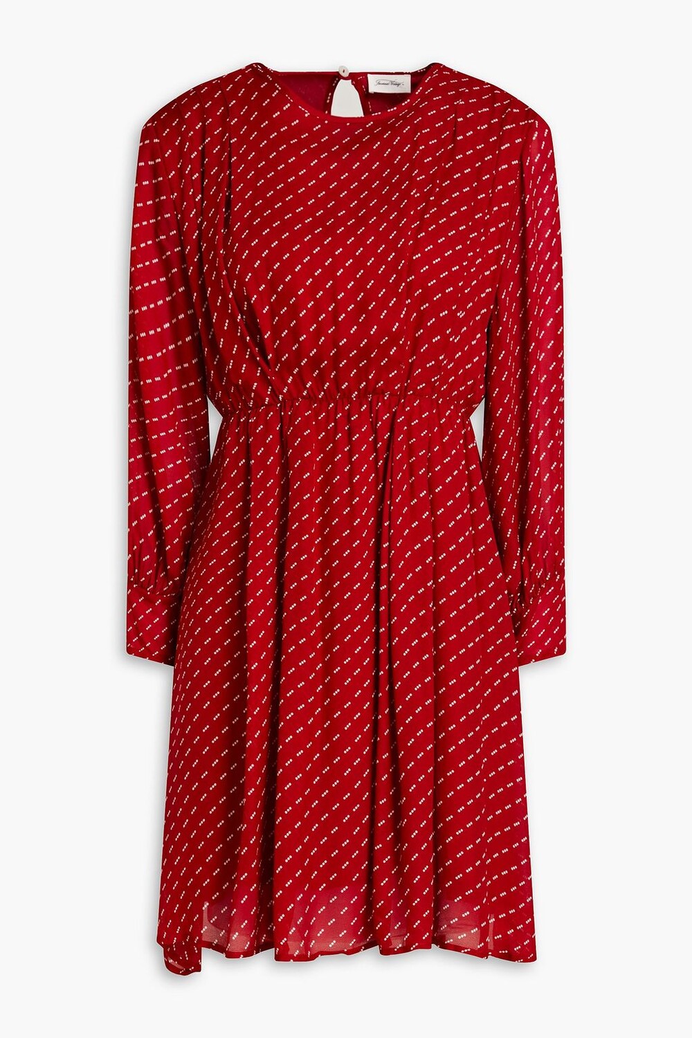 

Платье мини из жоржета в горошек AMERICAN VINTAGE, красный
