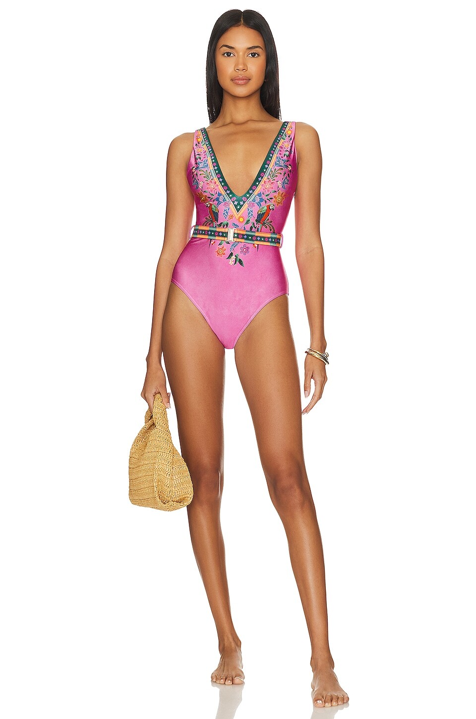 

Купальник Zimmermann Ginger Plunge, цвет Pink Multi