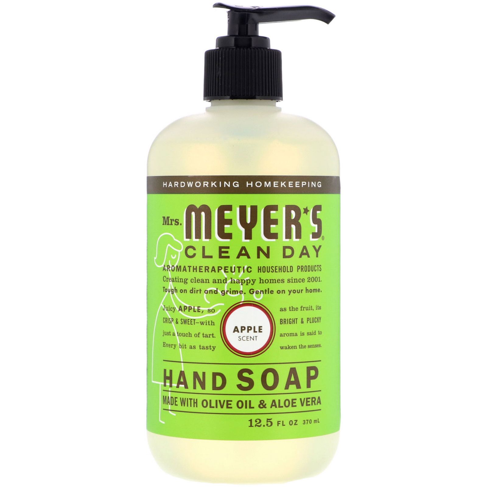 Mrs. Meyers Clean Day Hand Soap Apple Scent 12.5 fl oz (370 ml) mrs meyers clean day ароматизированная соевая свеча с запахом базилика 7 2 унции