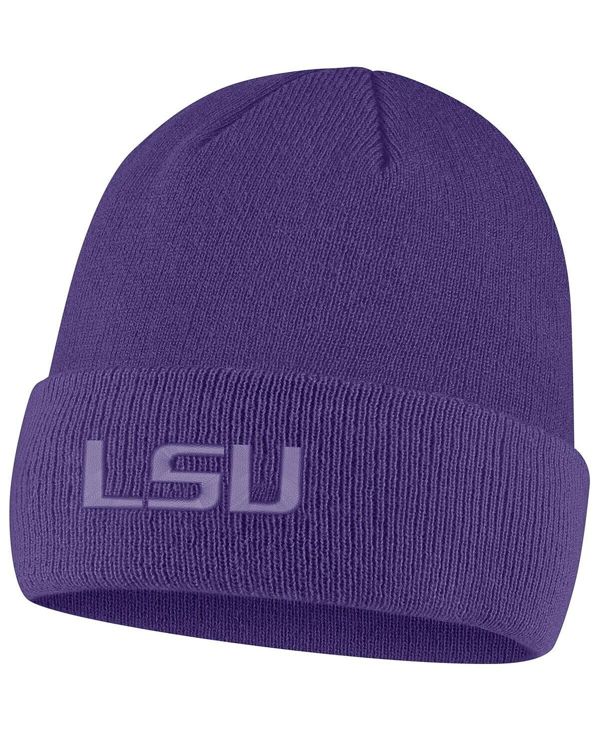 

Мужская фиолетовая вязаная шапка с манжетами в тон LSU Tigers Nike