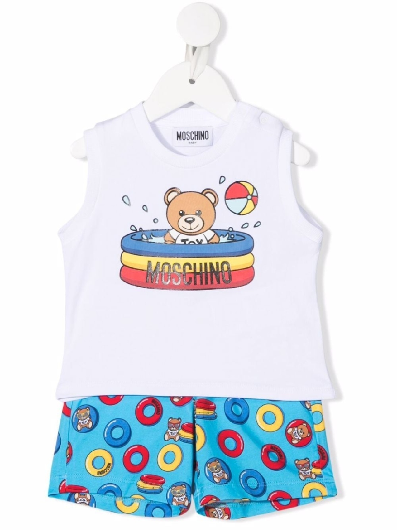 

Moschino Kids спортивный костюм с принтом, белый