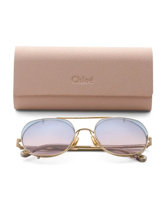 

Солнцезащитные очки 56 мм Chloe, серый/синий