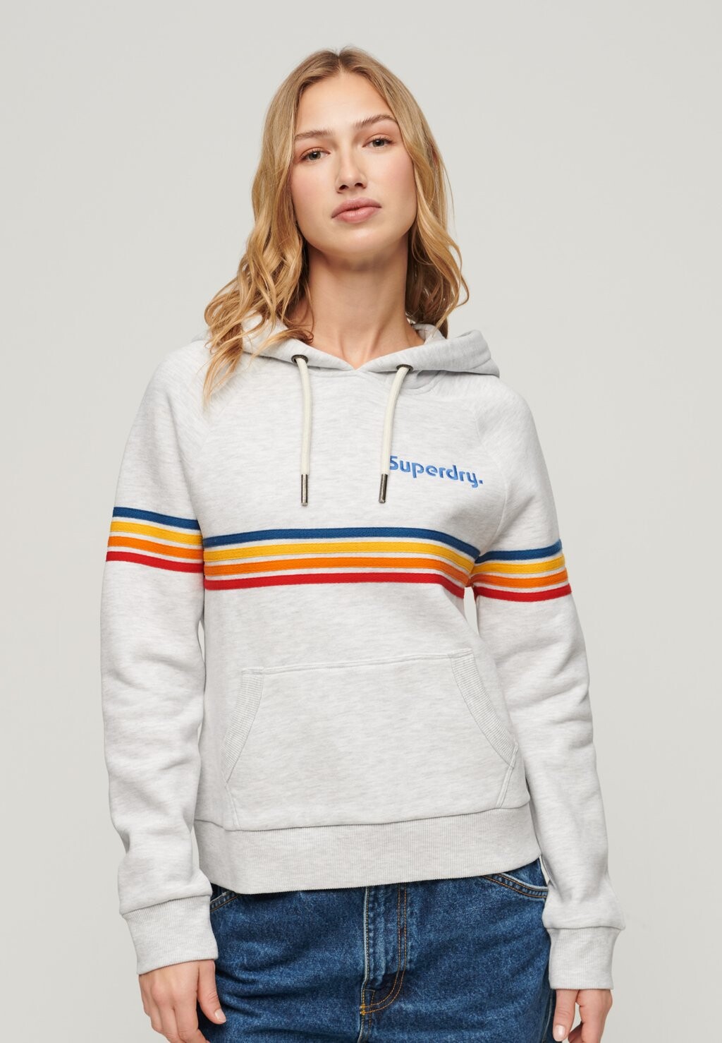 

Толстовка RAINBOW STRIPE LOGO Superdry, цвет ice grey marl