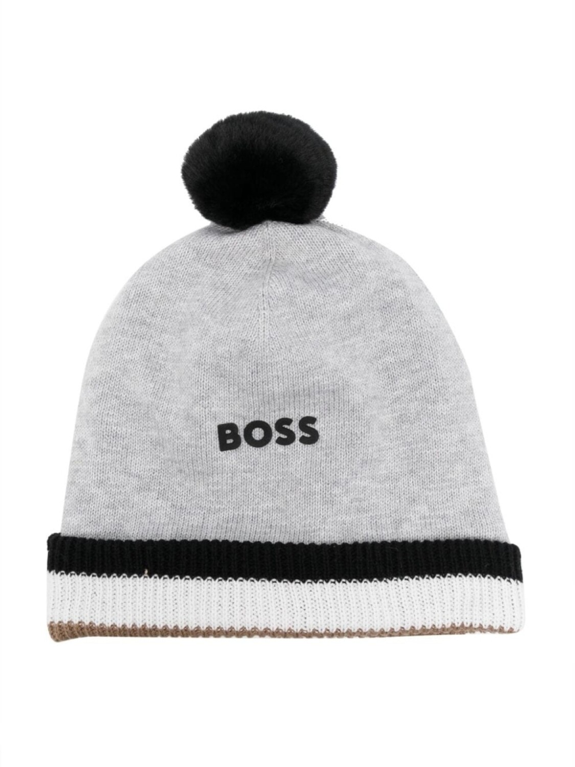 

BOSS Kidswear шапка с логотипом и помпоном, серый