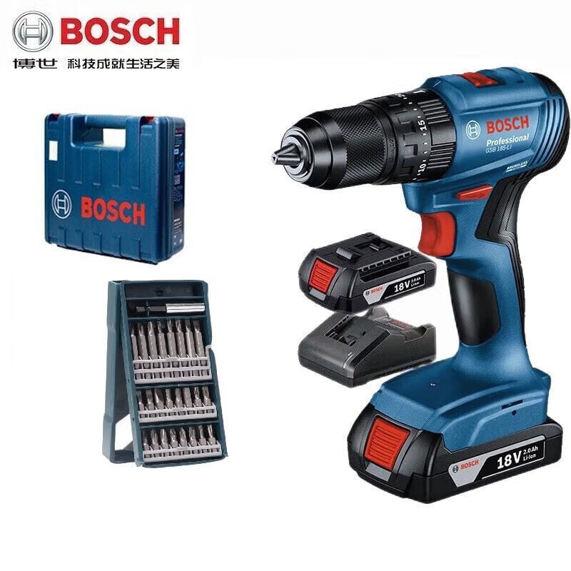 Дрель бесщеточная Bosch GSB185LI с кейсом