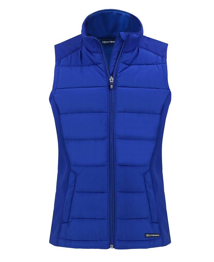 Женский жилет Evoke Hybrid Eco Softshell из переработанного материала с полной молнией Cutter & Buck, цвет Tour blue
