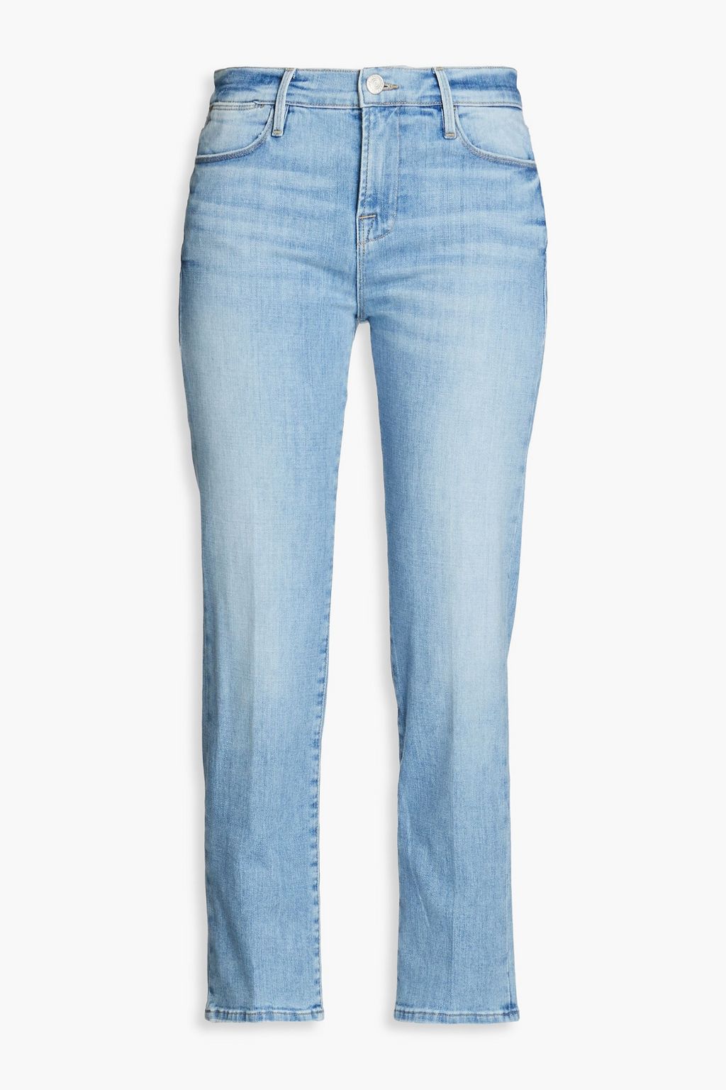 Укороченные прямые джинсы Le High с высокой посадкой FRAME, синий