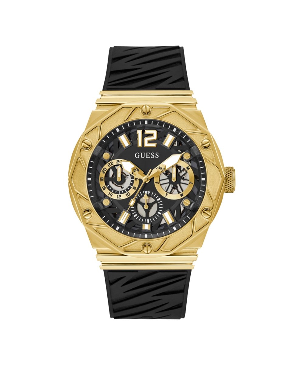 цена Мужские часы Rival GW0634G2 с силиконовым ремешком и черным ремешком Guess, черный