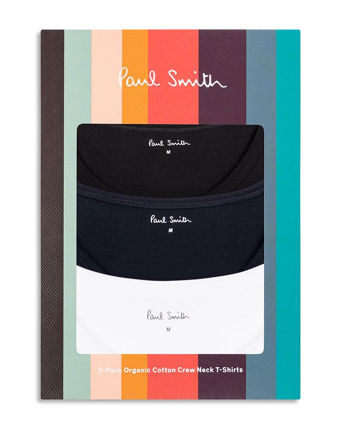 

Хлопковые футболки с круглым вырезом Paul Smith, упаковка из 3 шт, мультиколор