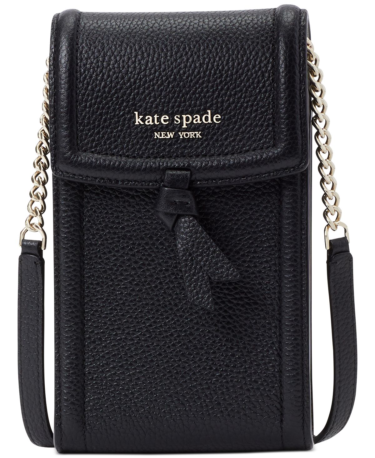 

Кожаное плечо через плечо Knott North South для телефона kate spade new york, черный