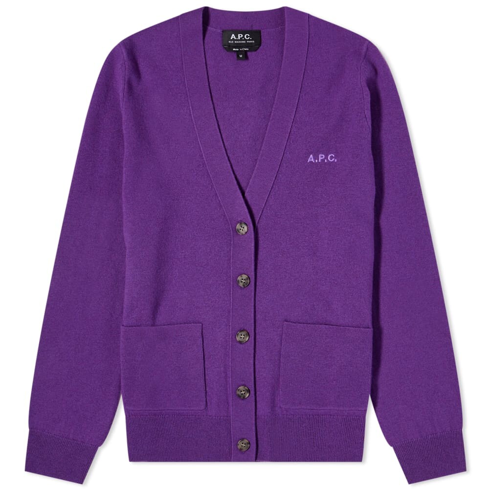 

A.P.C. Вязаный кардиган с логотипом Louisa, фиолетовый