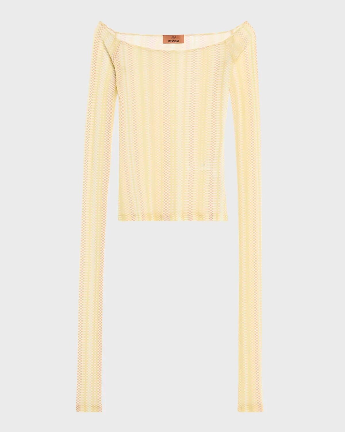 

Клетчатый топ с открытыми плечами Missoni, цвет Multi Military