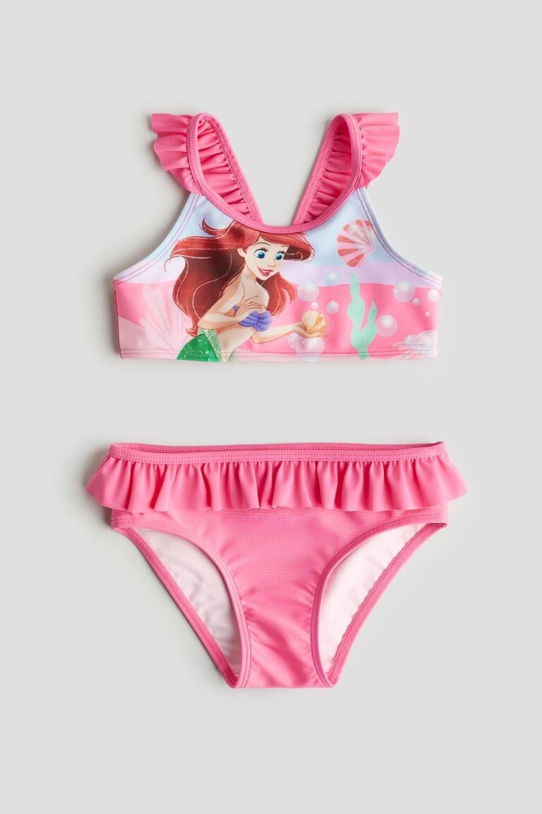 

Бикини с воланами и принтом H&M, розовый