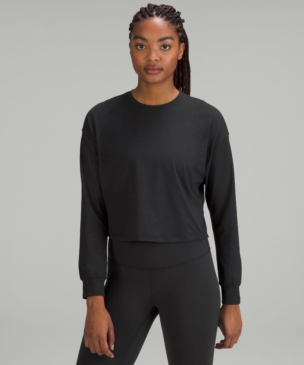 

Износостойкая тренировочная рубашка с длинными рукавами Lululemon, черный