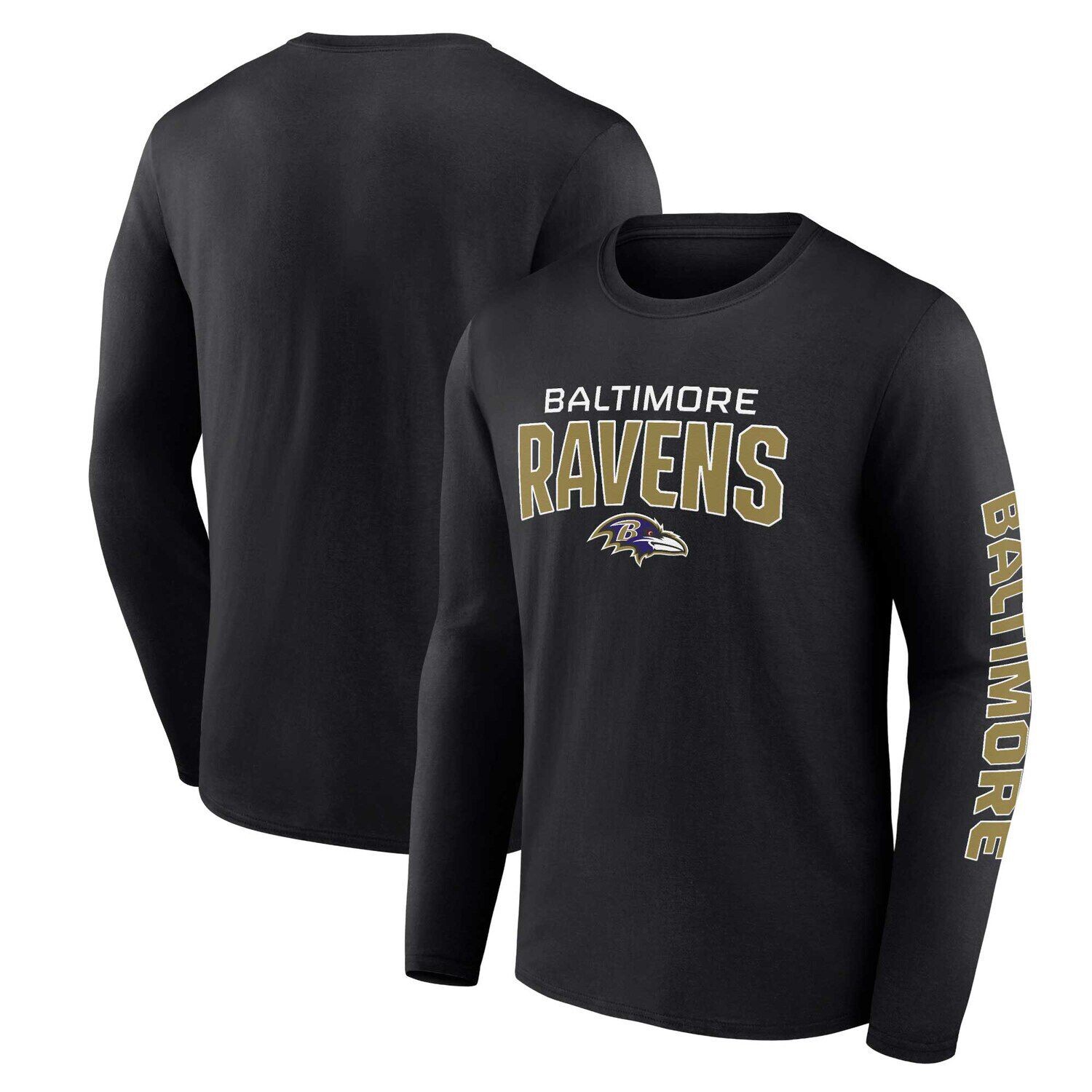 

Мужская черная футболка с длинным рукавом и надписью Go the Distance с надписью Baltimore Ravens Fanatics, Черный