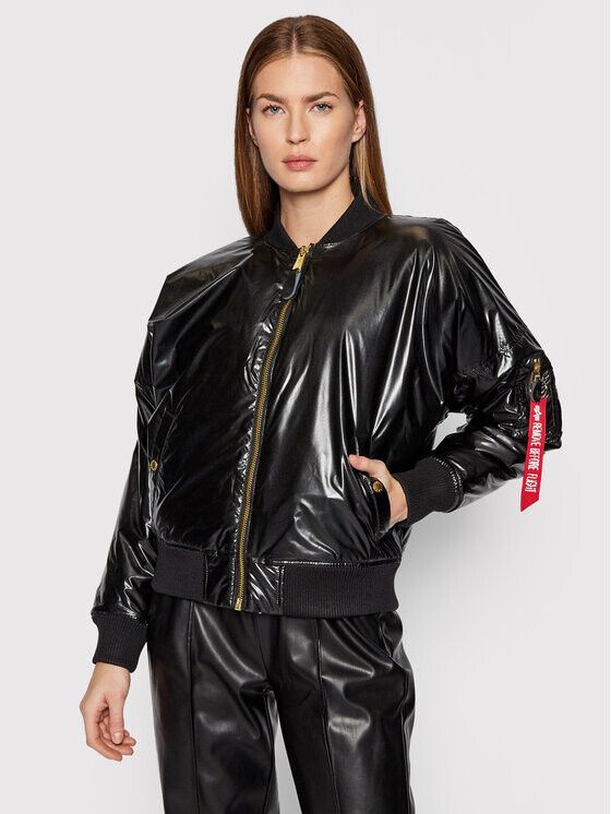 

Куртка-бомбер оверсайз Alpha Industries, черный