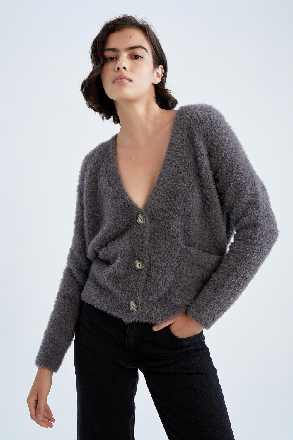

Кардиган DeFacto OVERSIZE FIT, цвет Anthra