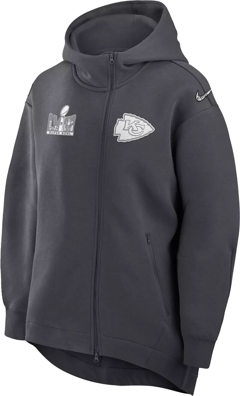 

Женская худи с молнией во всю длину Nike Super Bowl LVIII 2024 Bound Open Night Kansas City Chiefs