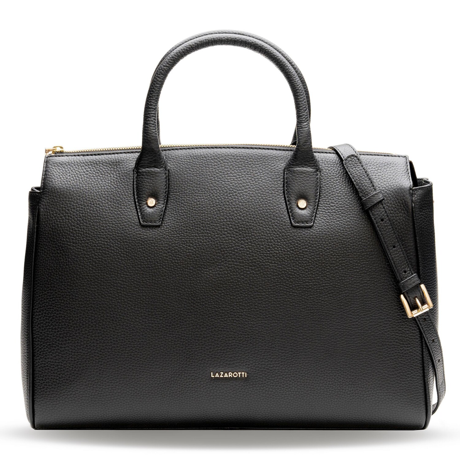 

Сумка Lazarotti Bologna Leather Handtasche Leder 40 cm, черный