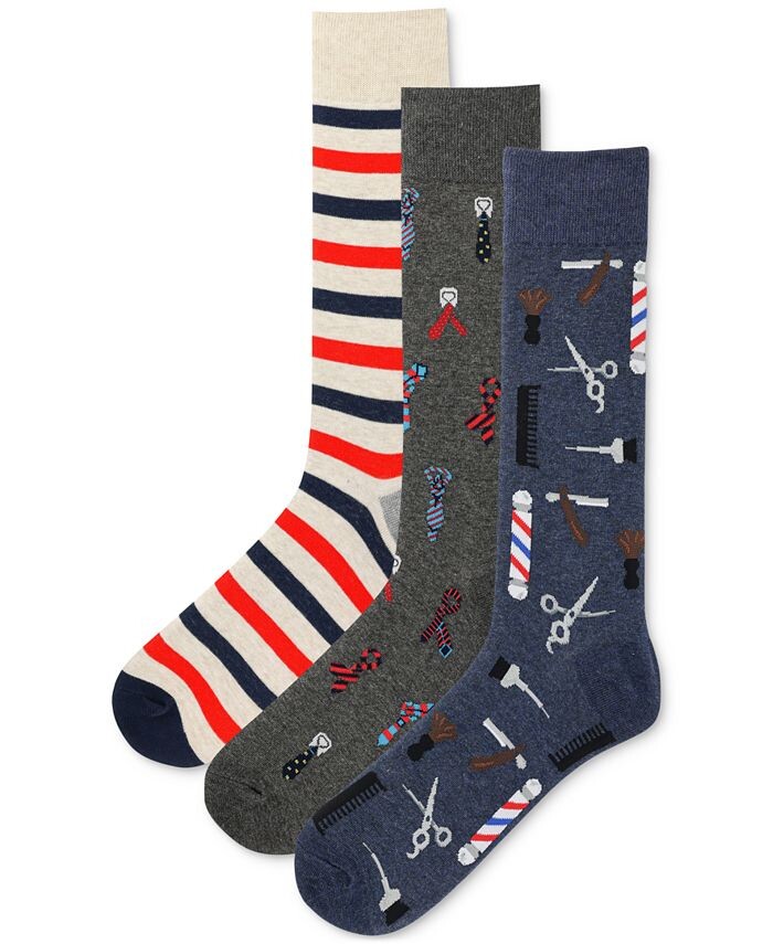 

Мужская парикмахерская 3-шт. Носки для экипажа Hot Sox, мультиколор