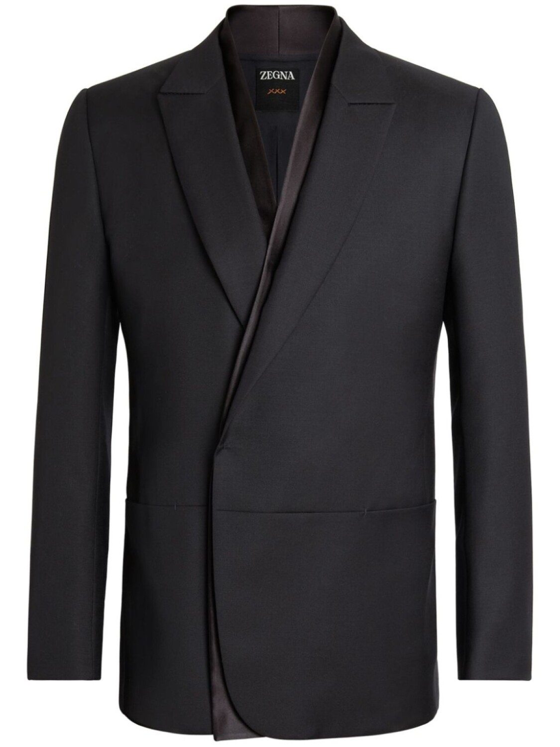 

Zegna single-breasted wool-mohair blazer, черный