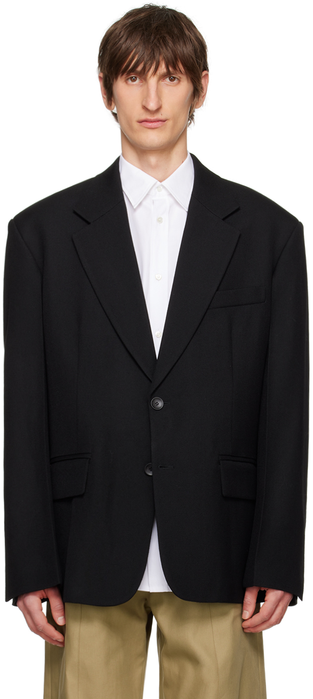 цена Черный пиджак с зубчатыми лацканами Alexander Wang
