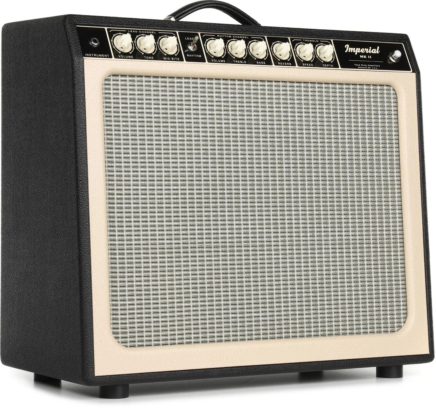 

Tone King Imperial Mk II 1x12 дюймов, 20-ваттный ламповый комбоусилитель с аттенюатором и реверберацией — черный