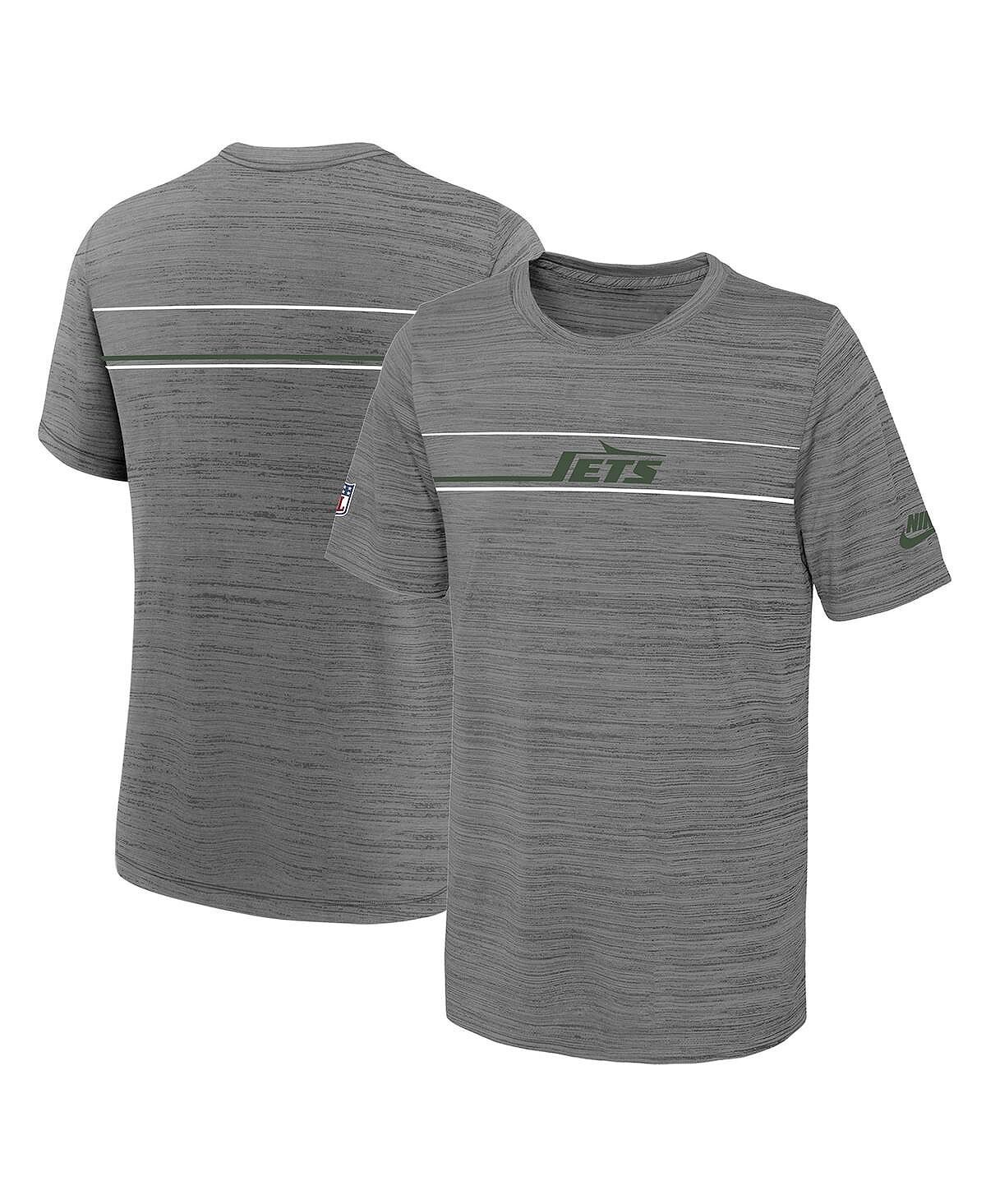 

Футболка Big Boys Heather Grey New York Jets Legacy Sideline Velocity Performance Nike