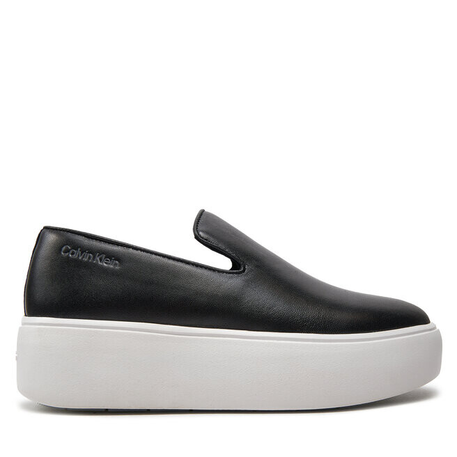 Кроссовки Calvin Klein FLATFORM CUPSOLE SLIP ON LTH HW0HW01893 Black BEH, черный кроссовки flatform cupsole slip on w hw calvin klein черный