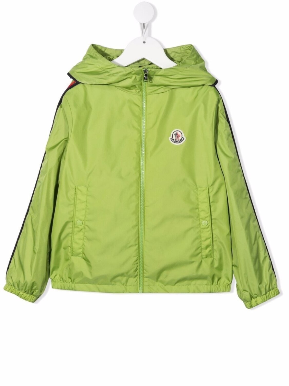 

Куртка на молнии с капюшоном и нашивкой-логотипом Moncler Enfant, зеленый