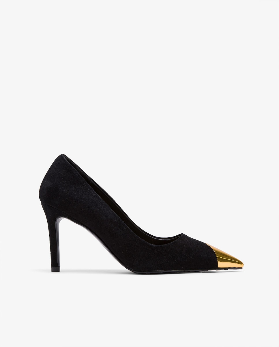 цена Женские туфли-лодочки на высоком каблуке с золотым носком Cuplé, черный
