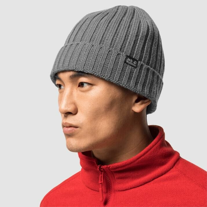 Шапка Jack Wolfskin Stormlock Rip Knit 1907121, серый