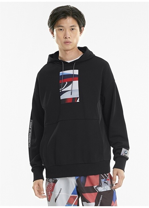

Черная мужская толстовка Regular Fit с принтом Puma, Черный