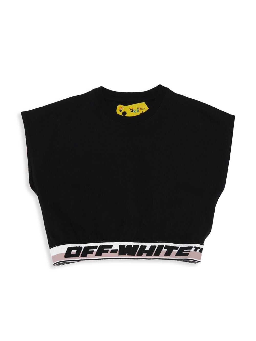 

Укороченная футболка с логотипом Little Girl's & Girl's Off-White, черный