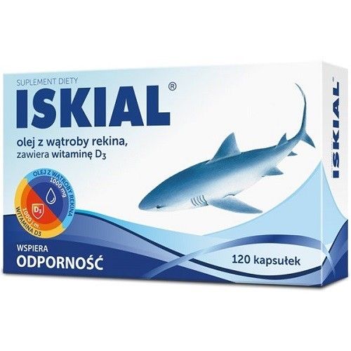 Iskial z Witaminą D3 Kapsułki Масло печени акулы, 120 шт.
