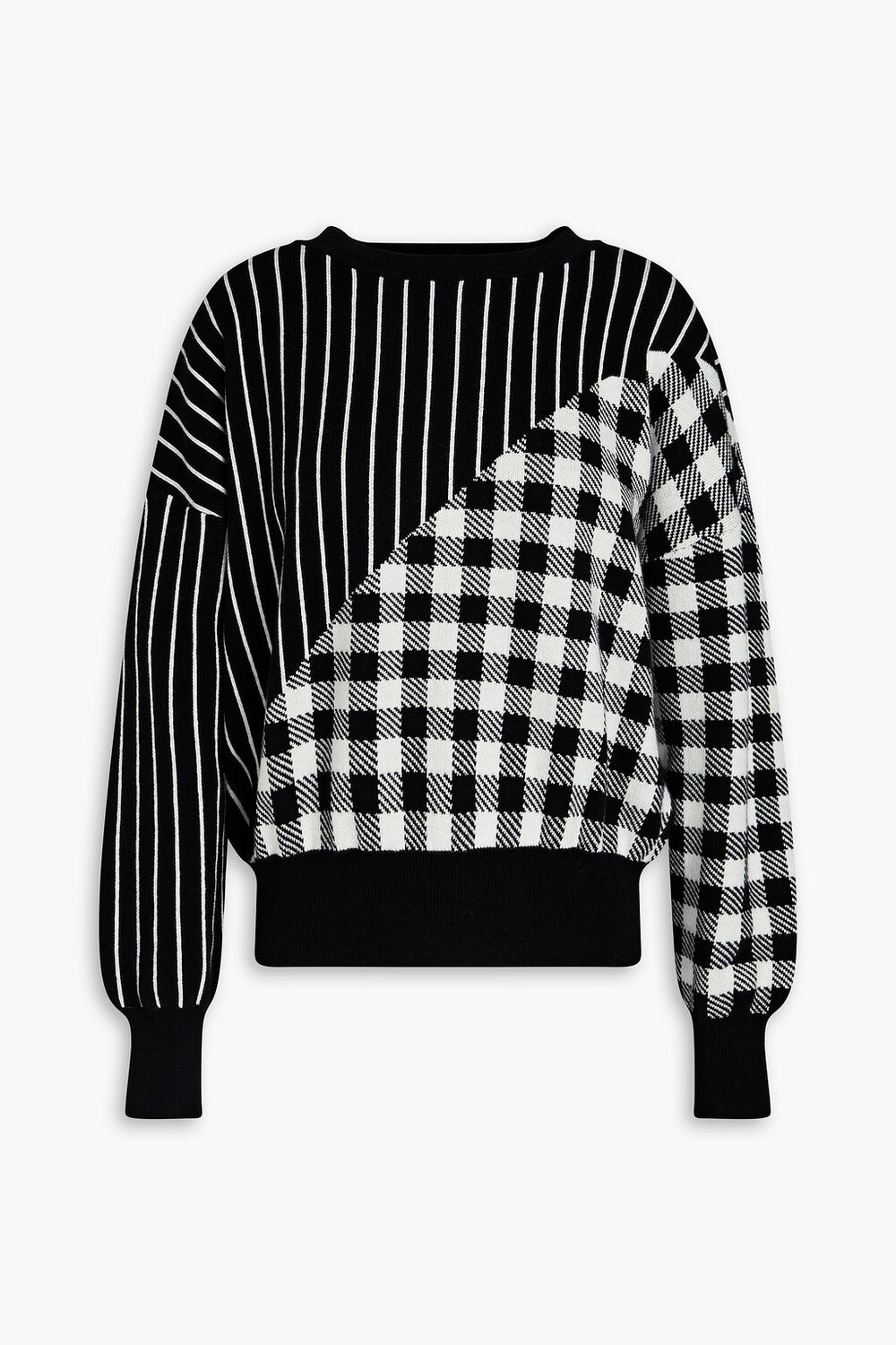 

Свитер жаккардовой вязки из смесового хлопка SOLID & STRIPED, черный