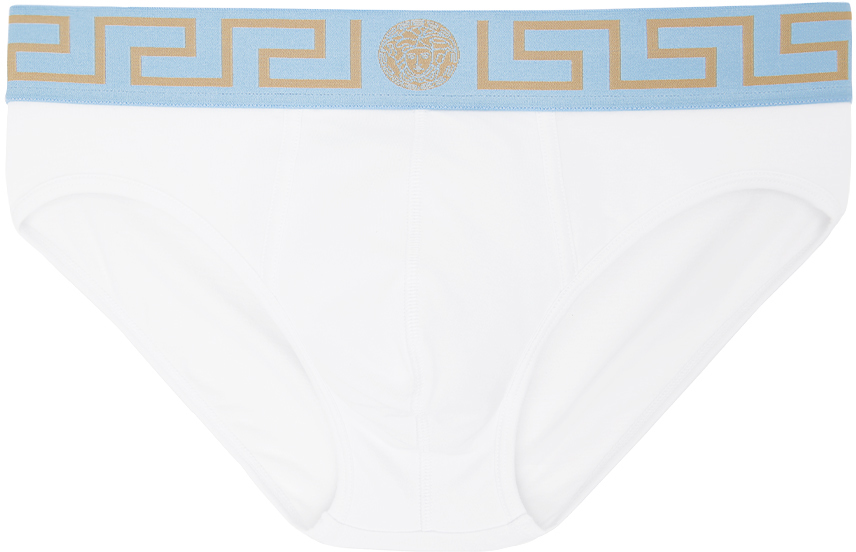 

Versace Underwear Белые трусы с каймой Greca