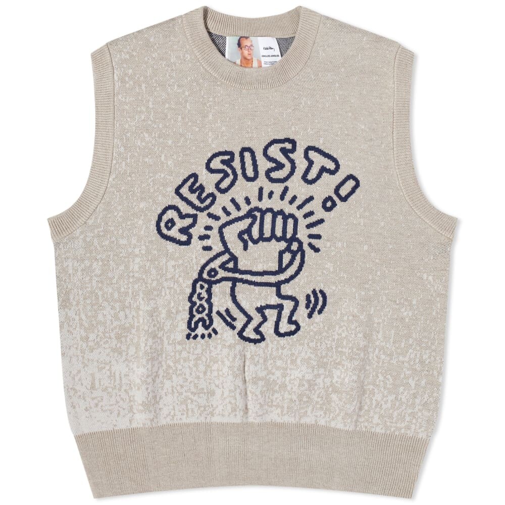 

Вязаный жилет Jungles Jungles x Keith Haring Resist, серый