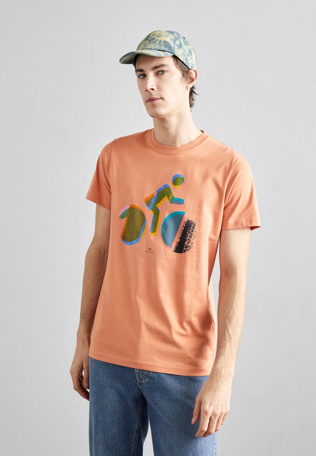 

Футболка с принтом MENS CYCLE PS Paul Smith, абрикос