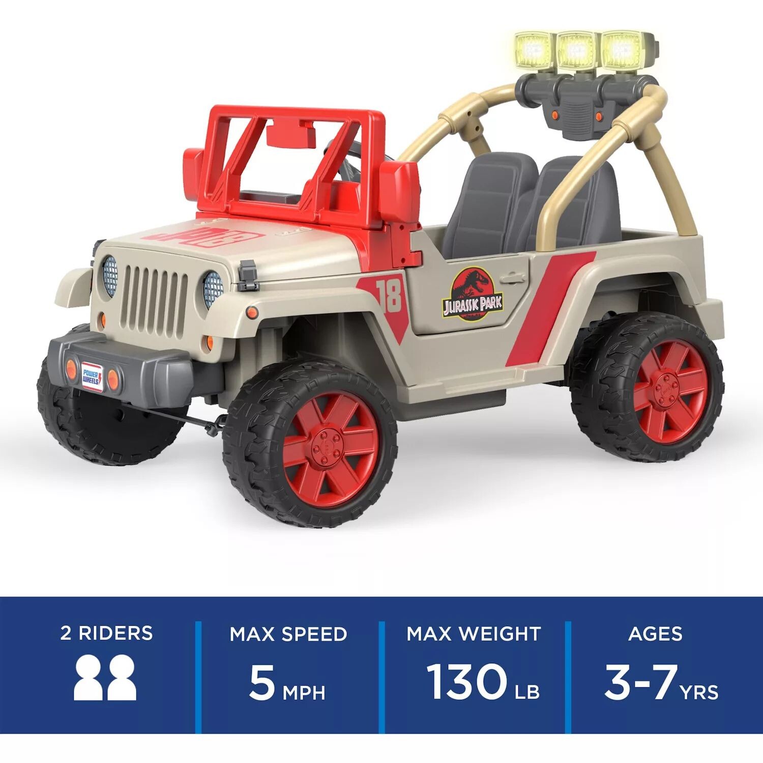 

Jeep Wrangler Power Wheels Парк Юрского периода: ездовой автомобиль с батарейным питанием от Fisher-Price Power Wheels