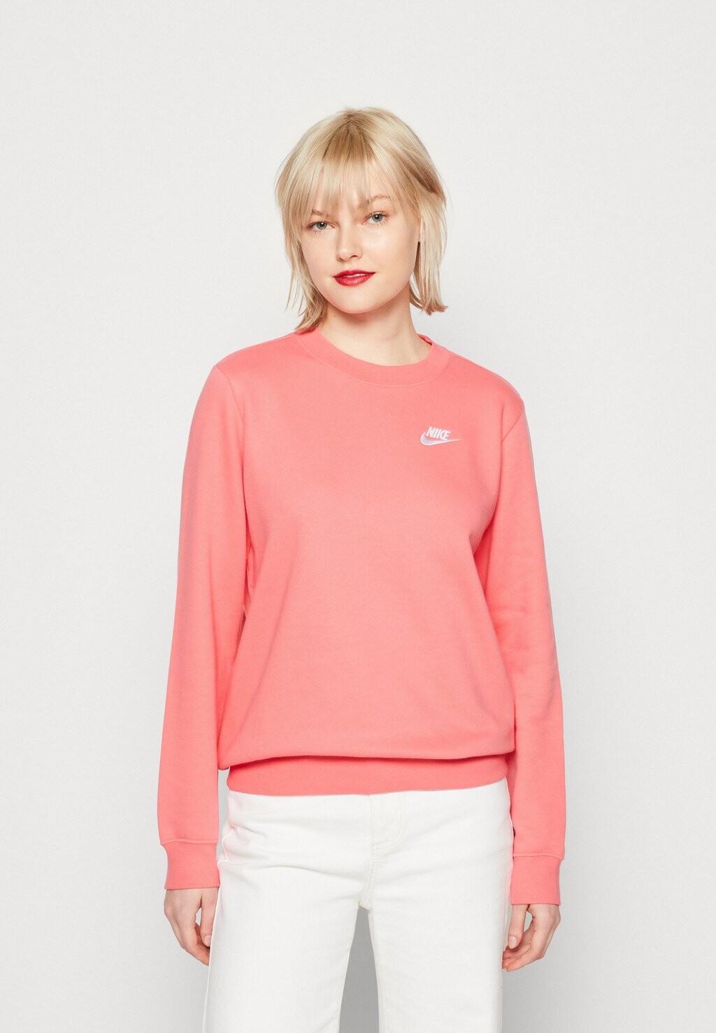 

Толстовка Nike Club Crew, морской коралл / белый, Белый;красный