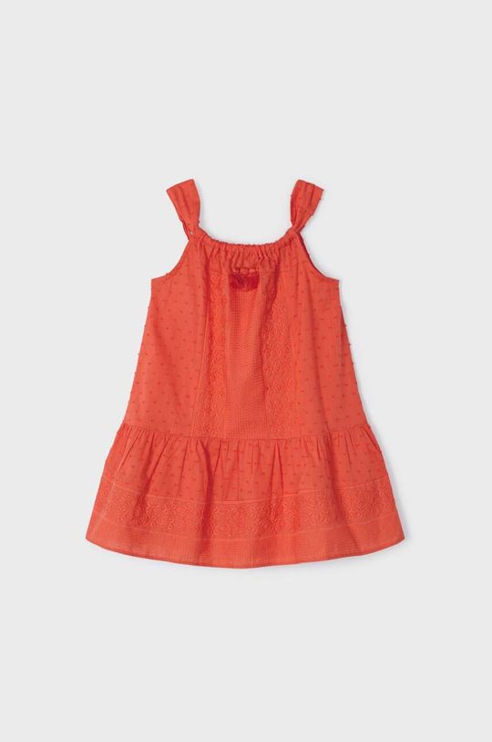Детское хлопковое платье Mayoral, оранжевый mayoral хлопковое детское платье бирюзовый