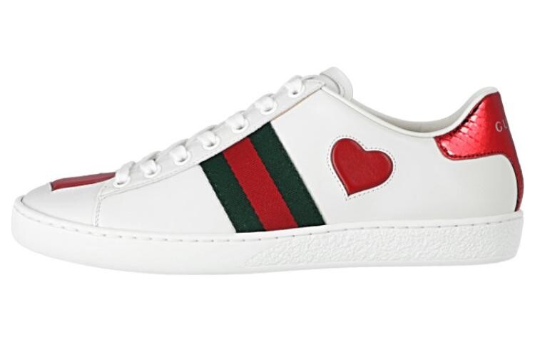 

Женские туфли Gucci Ace Low 'Heart' белые/красные/зеленые