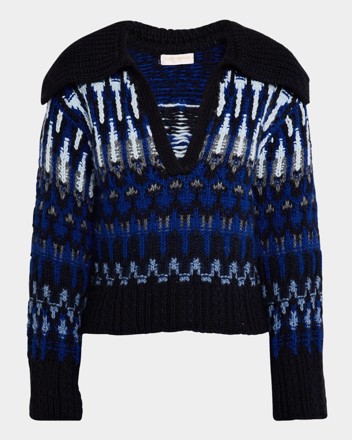

Свитер Augustus из смесовой шерсти Ramy Brook, цвет Lapis Combo Fairisle