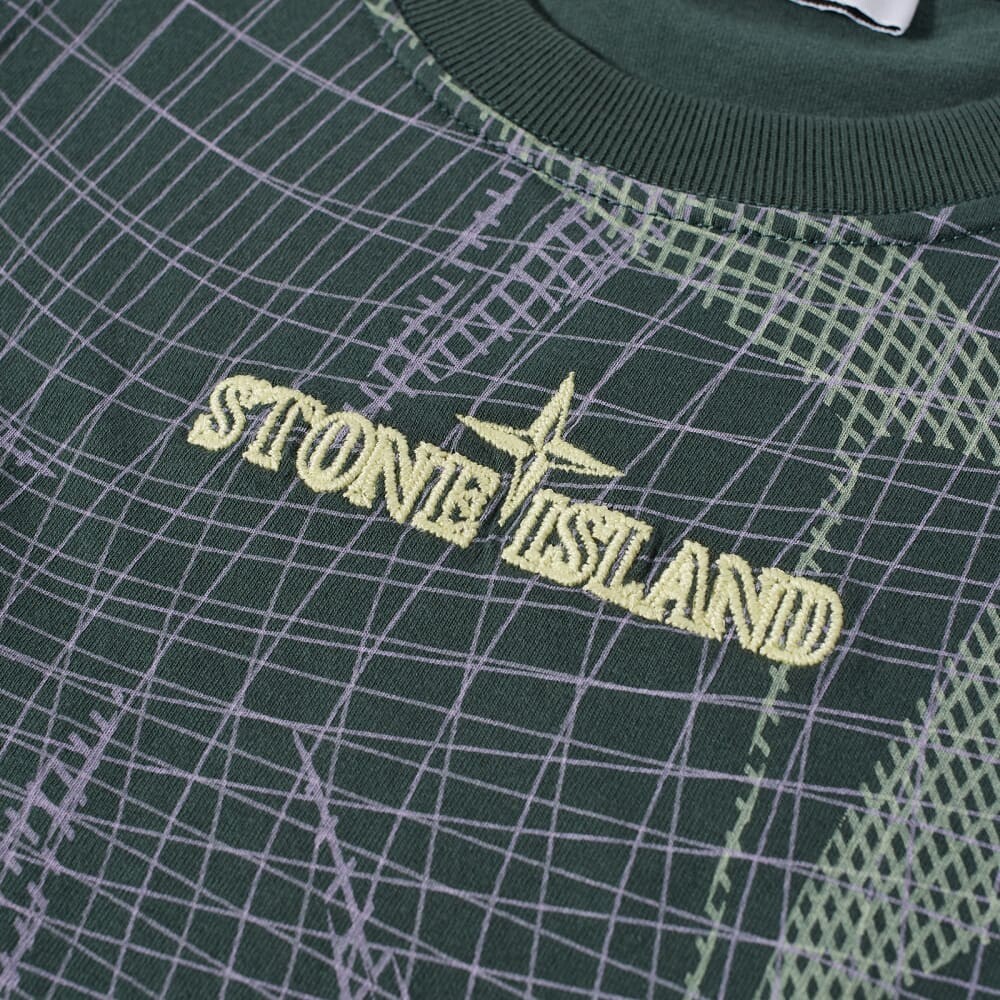 

Футболка с графическим логотипом Stone Island Junior Net