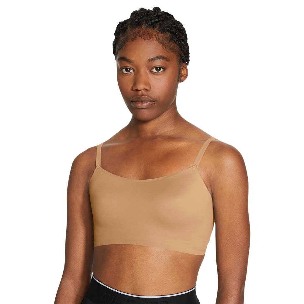 

Спортивный бюстгальтер Nike Dri Fit Indy Luxe Light Support, бежевый