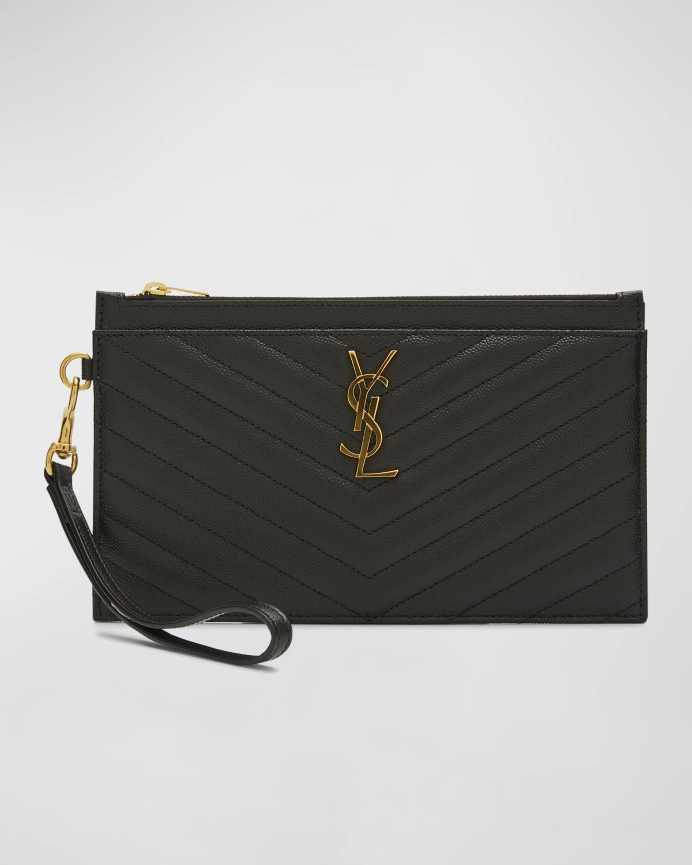 

Большой кошелек YSL Monogram из зерненой кожи Saint Laurent, цвет Black