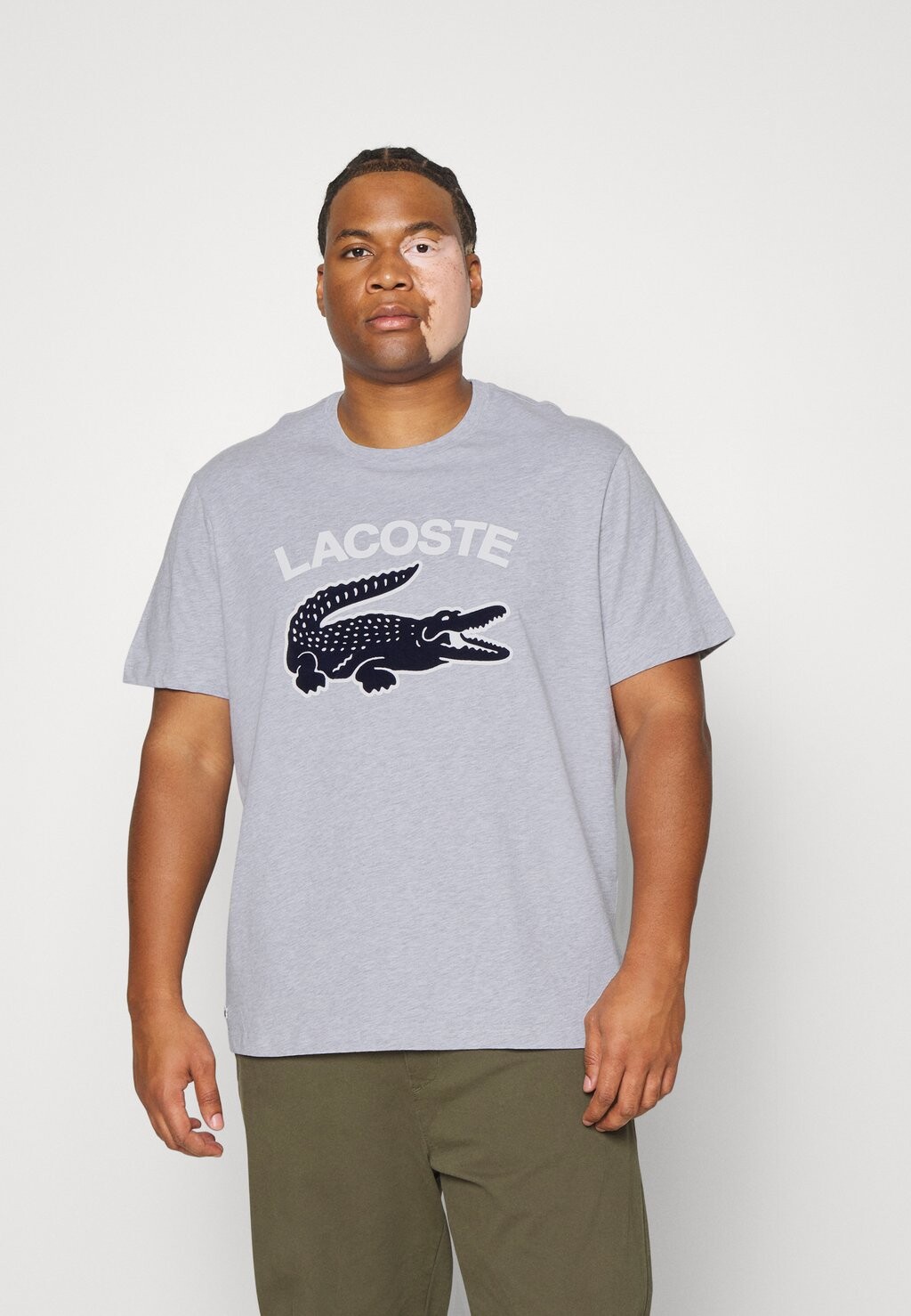 

Футболка с принтом Lacoste, светло-серый